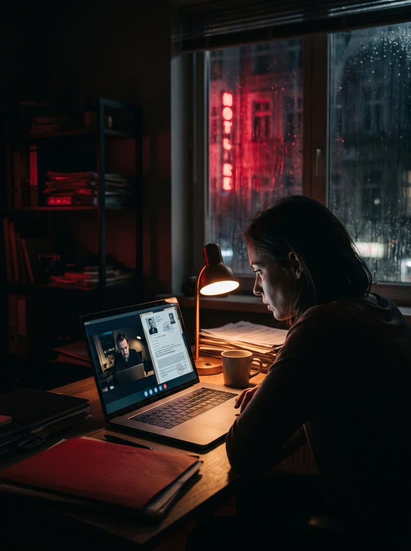 A woman playing over a video call from another country
